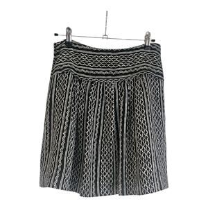Madewell Womens Size 2 Skirt Black Tan Lightweight Mini Lined Geometric Pleated